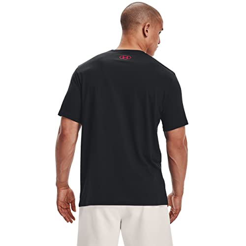 Under Armour Mens Global Foundation Short-Sleeve T-Shirt , Black (001)/Red , X-Small - Image 2