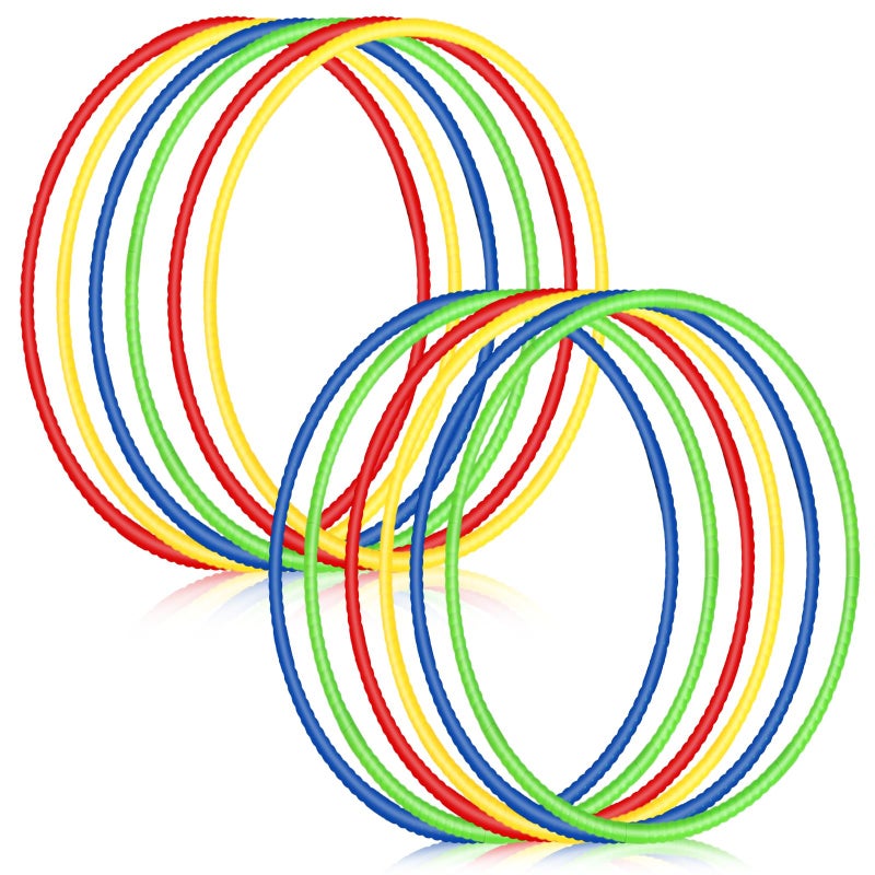 Sratte 12 Pcs Toy Hoop for Kid Detachable Adjustable Toy Hoop Colored Hoop Exercise Ring Plastic Circle for Kid Teen Gymnastics Dog Agility Equipment Require Self AssemblyClassic Color 24 Inch - Image 2