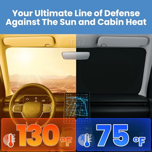 Autopect Windshield Sun Shade, Reflective Sunshade for Car Windshield with Mirror Cut-Out, Blocks 99% UV Rays & Keeps Vehicle Cool, Fits Cars, Trucks, SUVs & Vans, Fade-Resistant, (Medium) - Image 3