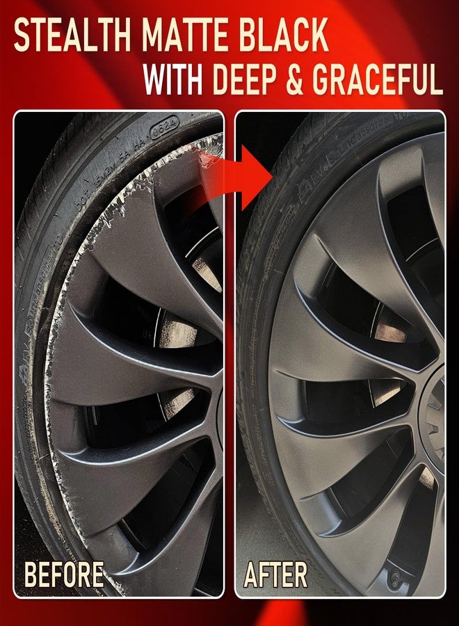 SMAPHY Matte Black Rim Touch Up Paint, Car Wheel Scratch Repair, Flat Black Paint for Metal, Enamel, Universal Satin Matte Black for rims, Black Car Rim paint for Wheel Curb Rash, Scatches - Image 3