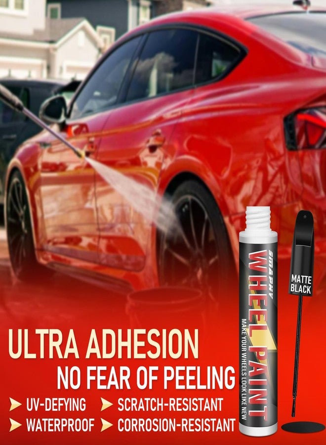 SMAPHY Matte Black Rim Touch Up Paint, Car Wheel Scratch Repair, Flat Black Paint for Metal, Enamel, Universal Satin Matte Black for rims, Black Car Rim paint for Wheel Curb Rash, Scatches - Image 5