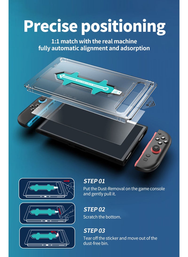 بيكسنست واقي شاشة زجاجي مقوى فائق الوضوح، مقاوم للخدش، لجهاز سويتش 2، بسمك 0.33 مم. مزود بإطار EZ-Align، دقة عالية، وسهولة التركيب. - Image 4