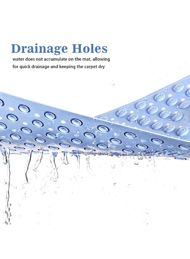 كيلا جادة استحمام مانعة للانزلاق، مقاس 50 × 80 سم، كبيرة جدًا، مزودة بفتحة تصريف وأكواب شفط، سجادة تدليك للقدمين، قابلة للغسل في الغسالة، مناسبة للكبار والصغار (أزرق) - Image 3