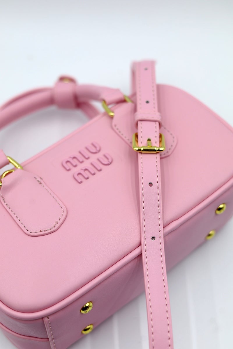 Miu Miu MIU Arcadie Leather Crossbody Hobo Handbag Women Camera With Top Handle  - Image 5