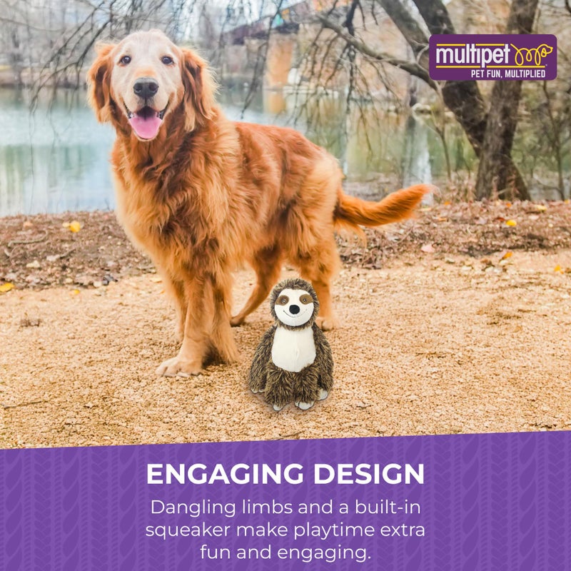 Multipet Bark Buddies Sloth Dog Plush Toy - Squeaky Dog Toy for All Dogs - Extra Soft Plush Dog Toy - Stuffed Animal Dog Toy for Cuddling & Playing - Cute Dog Pet Toy (10") - Image 4
