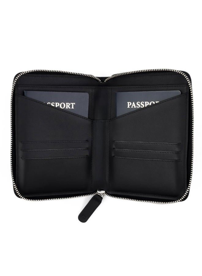 Travaci Double Passport Wallet, Black, 0.78 x 5.12 x 6.3 inches, Classic - Image 1
