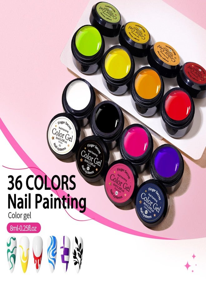 AOBOO 12colors Nail Painting Gel Polish Paint for Nail Art, Solid Cream Gel Polish For French Tip Tool Design Art Gels Paint for Nails Painting Drawing Soak Off UV Need Design DIy &Salon&Home - Image 2