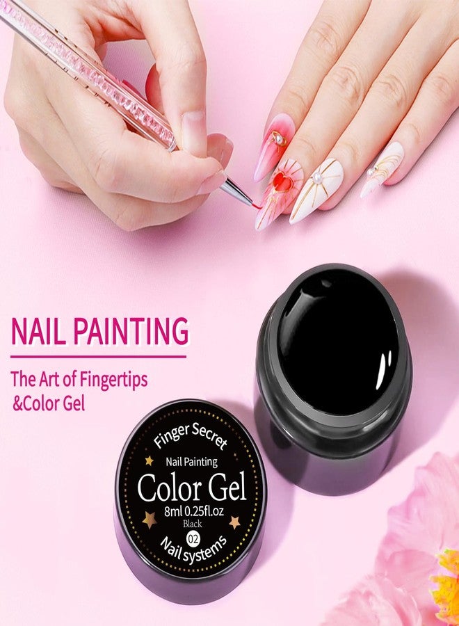 AOBOO 12colors Nail Painting Gel Polish Paint for Nail Art, Solid Cream Gel Polish For French Tip Tool Design Art Gels Paint for Nails Painting Drawing Soak Off UV Need Design DIy &Salon&Home - Image 3