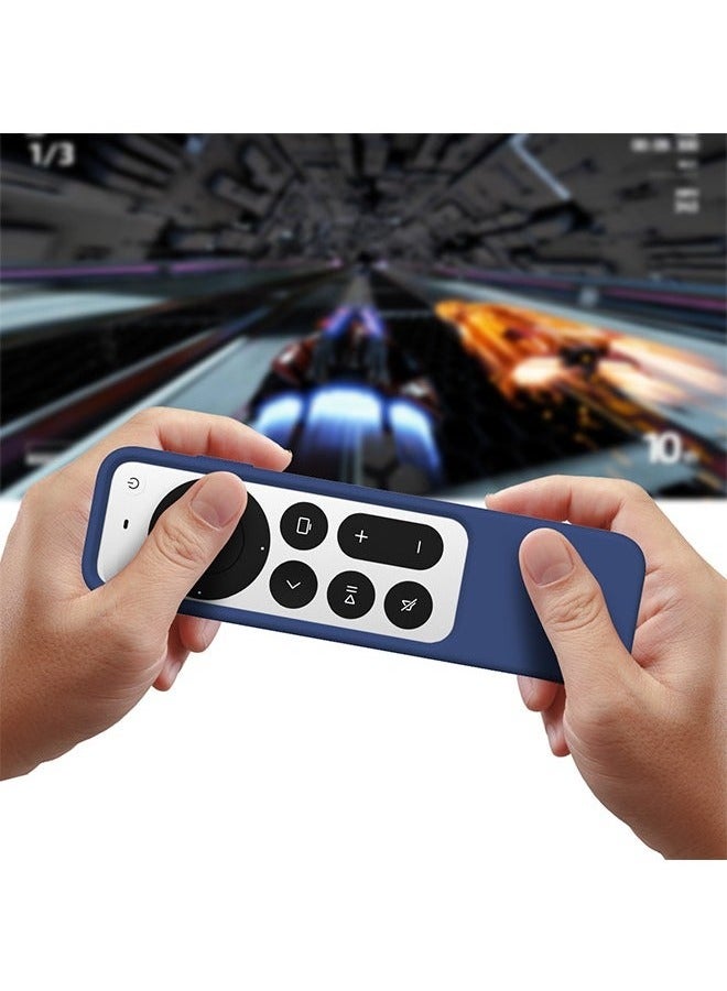 Remote Case for Apple Siri Remote 2021/2022 (2nd/3rd Gen), Anti Slip Durable Silicon Shockproof Rubber Cover for Apple 4K HD TV Siri Remote (2nd/3rd Generation) AirTag Applicable (Navy Blue)  - Image 5