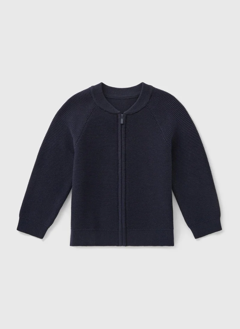ماتلان Boys Navy Knitted Bomber Cardigan