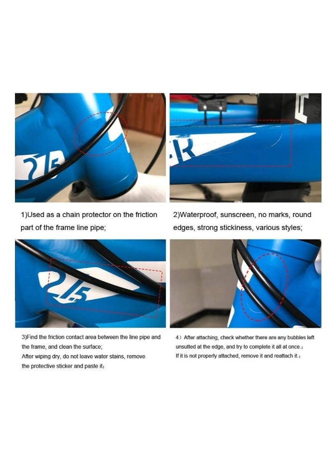 Generic Disposable Bicycle Chainstay Frame Protectors Stickers Lables Tape Kit Waterproof Self-Adhesive Bike Chain Protection Frame Guard Pads Decal for Sports Bikes Chain 3PCS  - Image 2