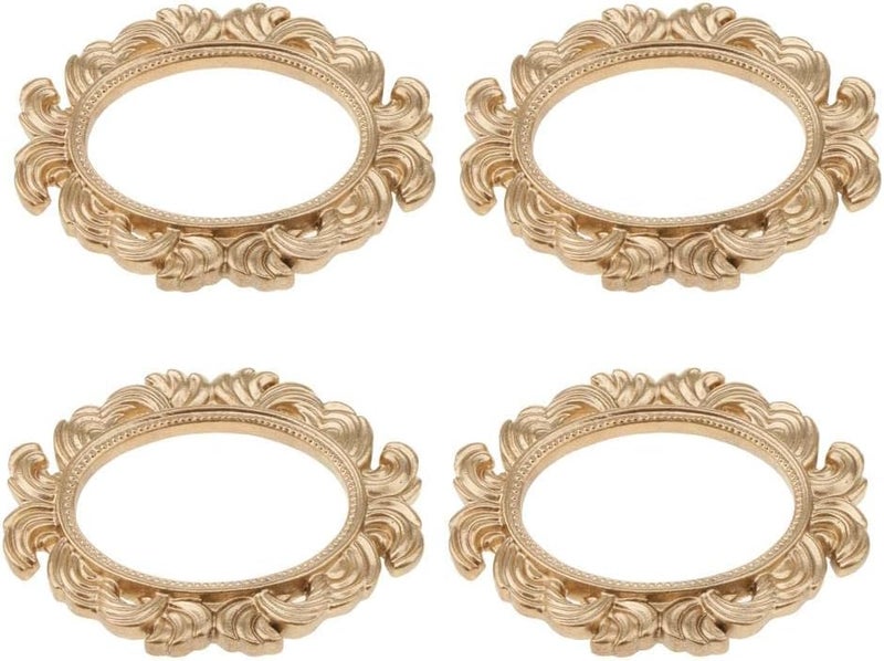 Vintage Baroque Style Photo Frame, Gold Oval Resin Wall Frame for Wedding Decor, 4pcs Set Home Decoration and Birthday Gifts, 9.6 x 7.8 x 0.8 cm, UQCAK0KZ0173JXK34 - Image 4