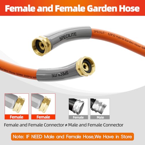 SPECILITE Garden Water Hose 3 ft x 58 in with Female to Female Connector Small Leader Hose for Hose Reel Heavy Duty Flexible Lightweight Water Pipe Outdoor Water Hose Extension Adapter - Image 3