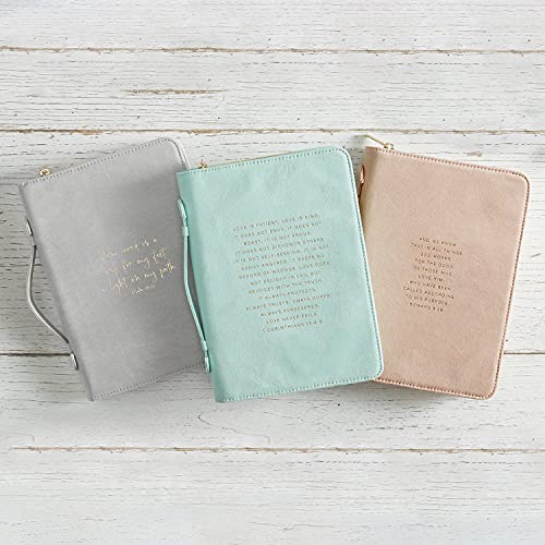 Autom Creative Brands Faithworks - Suede Bible Cover with Carry Handle and Zipper Closure Simply Faith Collection, 6 x 9-Inch, Grey - Psalm 119:105 - Image 4