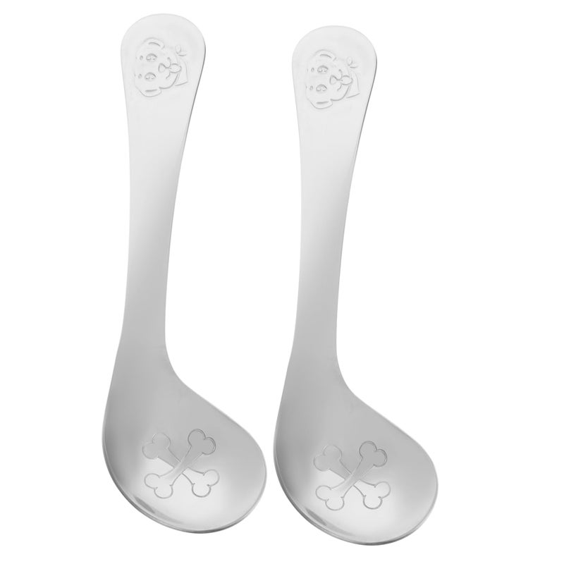 2Pcs Stainless Steel Kids Training Utensils Curved Tip Cutlery Set Dishwasher Safe - Image 2