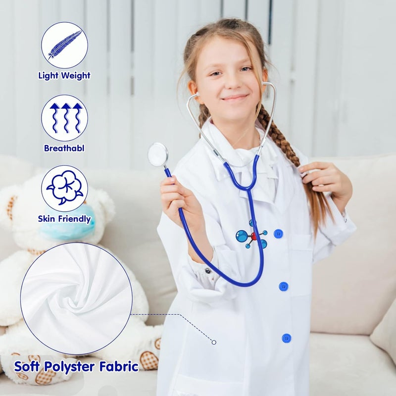 ANPHILE Kids Doctor Costume, Kids Doctor Coat Career Day Dress Up Costume for Toddler Girls Kids - Image 3