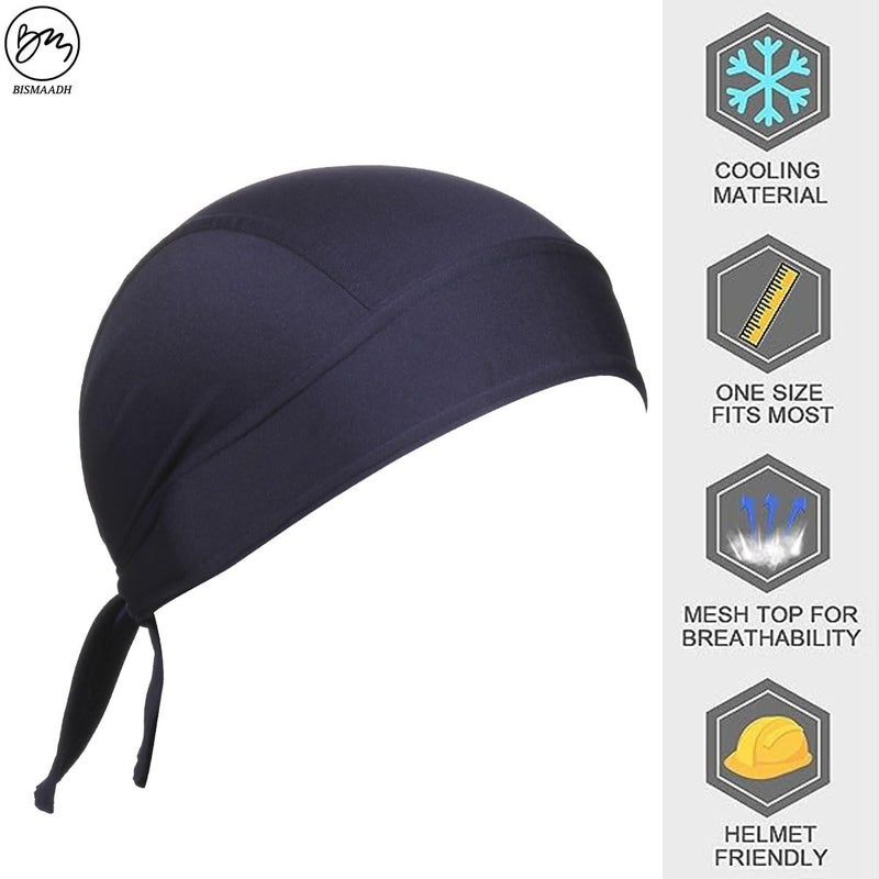 BISMAADH Stretch Lycra 4way Patka/Skull Cap Bandana - Cycling, Riding, Fashionable Helmet Liner Head Cap for Men & Women - Image 2