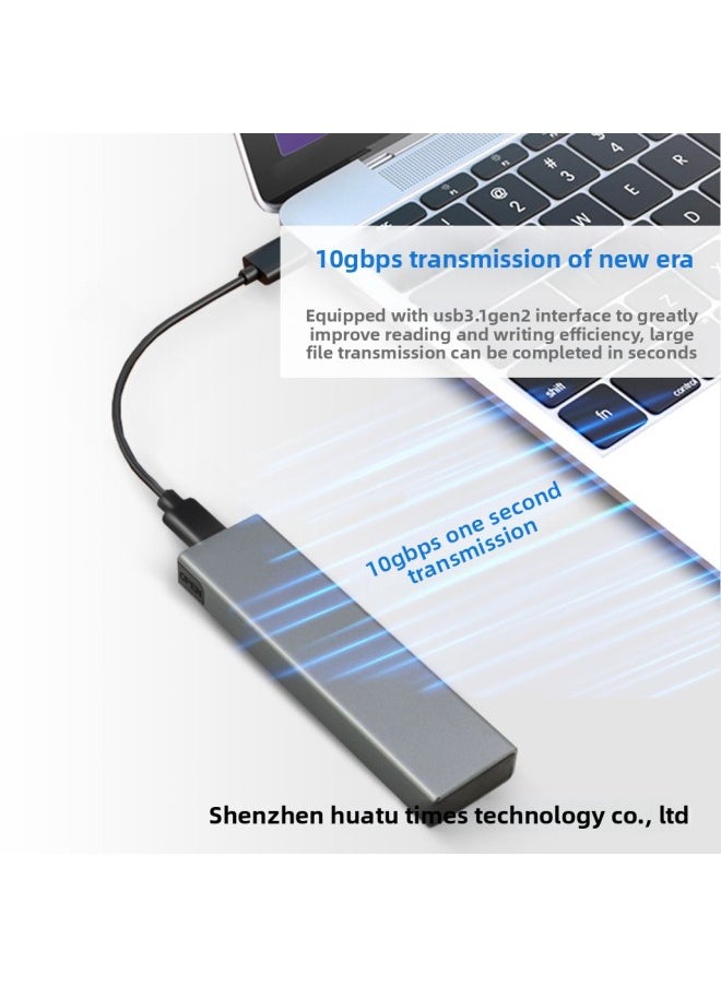 Generic M.2 Solid State Hard Disk Box NVMe/NGFF Dual Protocol USB3.1Type-c Aluminum Alloy SSD Mobile Hard Disk Box-Color:Black Dual Protocol Two-in-one Line 9210B Chip  - Image 4