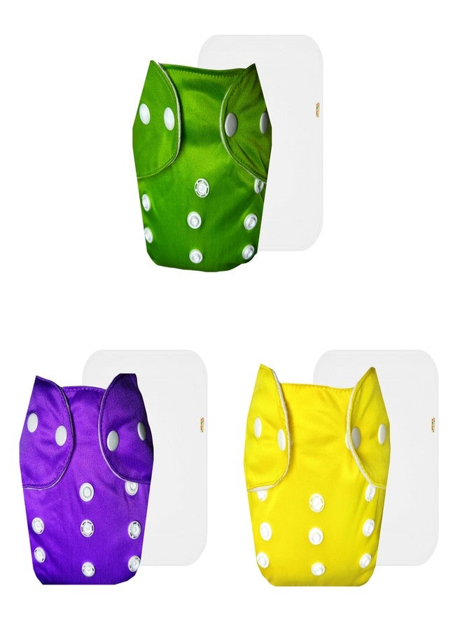 Dumbledo Lite Cloth Diaper with Cotton Insert (Pack of 3) | Soft & Gentle | Leakproof | Travel Friendly | Designed by Moms | 3 Months - 2 Years | Unisex Baby - Image 1