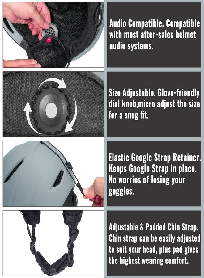 TurboSke Ski Helmet, Snowboard Helmet Snow Sports Helmet, Audio Compatible and Lightweight, ASTM Certified Helmet for Men, Women and Youth - Image 4