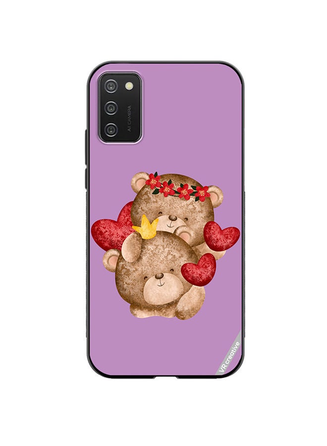 VR CREATIVE Protective Case Cover For Samsung Galaxy A02s Bear Love Design Multicolour - Image 1