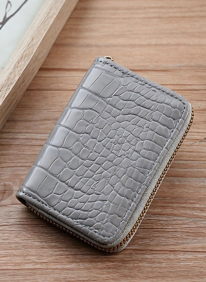 11-slot zipper folding card holder, anti-degaussing zipper, multi-function id coin purse - Image 1