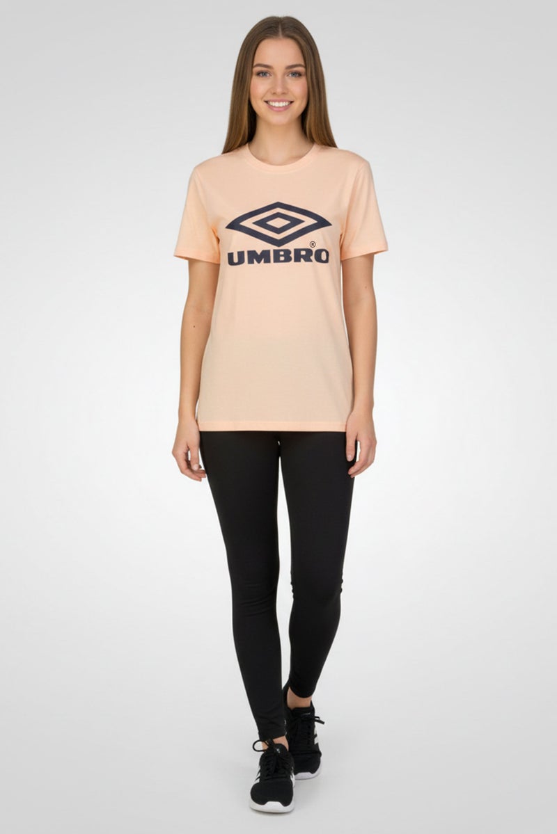 umbro Women Boyfriend Fit Short Sleeve Outdoor T-Shirt, Peach - Image 2