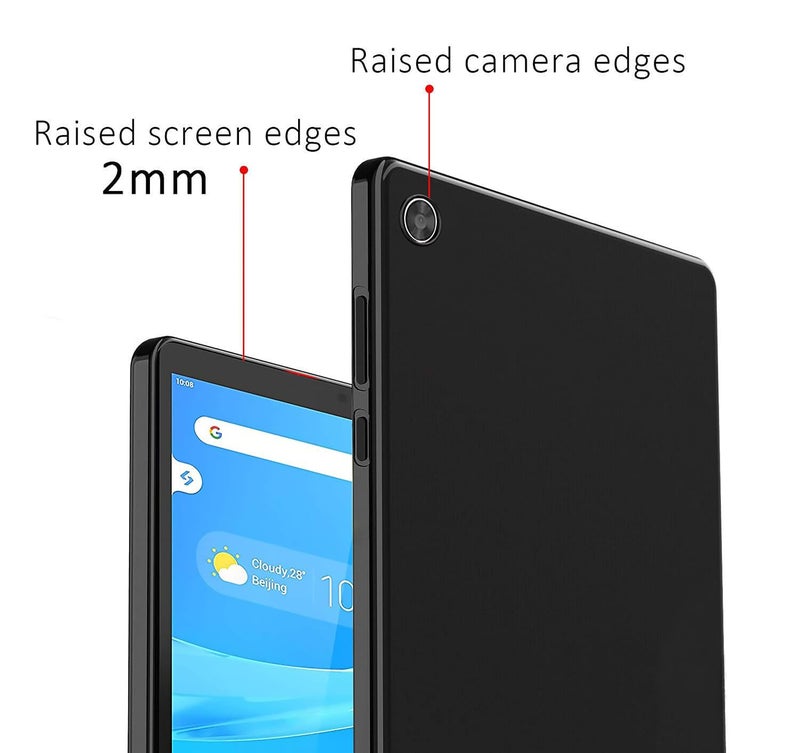 Zaoma Matte Design Soft Silicon Back Case Cover for Lenovo Tab M8 (2nd Gen) 8 inch Tablet Model No. : TB-8505X / TB-8505F (Matte Black) - Image 2