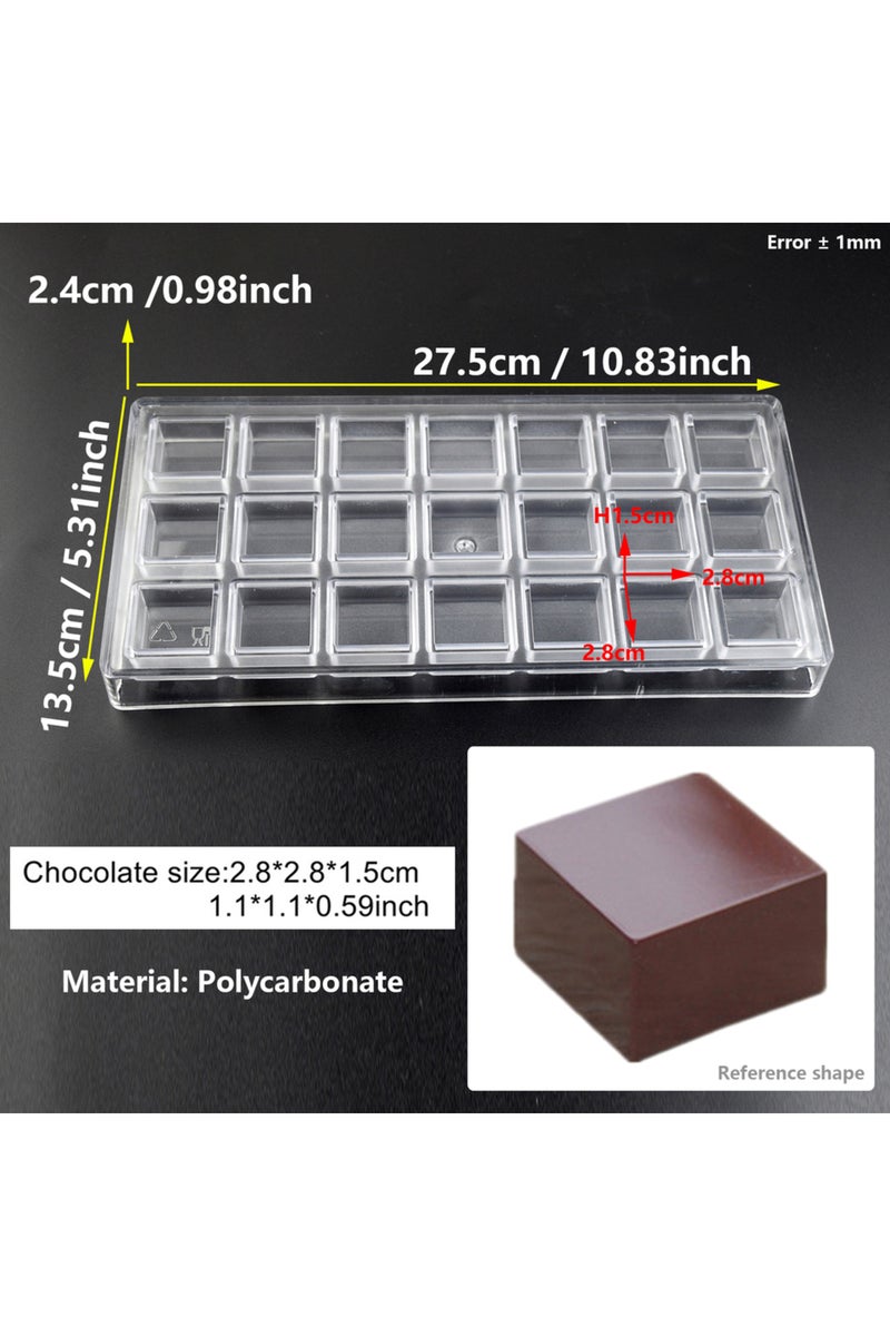 HY001 1Pcs Chocolate Mold Polycarbonate Dubai Cube Shape Candy Confectionery Mold Baker Pans Trays B