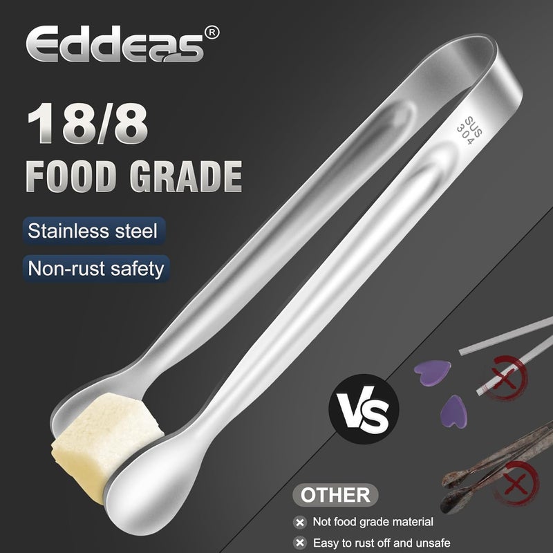 Eddeas 12 PCS Mini Serving Tongs, 6 Inch Small Sugar Tongs, Stainless steel Small Kitchen Tiny Food Tongs for Serving Food, Coffee Bar, Tea Party, Desserts Party and Ice Bucket - Image 2