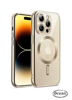 Ocean iPhone 15 Pro Case (Gold), TPU Material, Anti Scratch And Shockproof, With Electroplated Magnetic Attraction, Camera Lens Full Protection, Compatible With MagSafe Wireless Charging  - Image 1