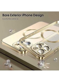 Ocean iPhone 15 Pro Case (Gold), TPU Material, Anti Scratch And Shockproof, With Electroplated Magnetic Attraction, Camera Lens Full Protection, Compatible With MagSafe Wireless Charging  - Image 2