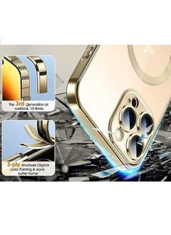 Ocean iPhone 15 Pro Case (Gold), TPU Material, Anti Scratch And Shockproof, With Electroplated Magnetic Attraction, Camera Lens Full Protection, Compatible With MagSafe Wireless Charging  - Image 4