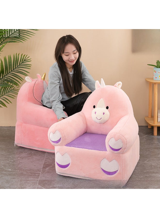 Cartoon Embroidered Children's Mini Sofa Lazy Sofa Detachable Washable Baby Sofa For Kids Room Home Decor Plush Material-Specifications:Finished Products-Color:Tie-Dye Unicorn - Image 3