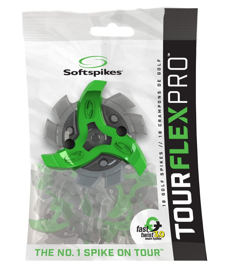 Softspikes Tour Flex Pro Golf Cleats Fast Twist 3.0-18 Spikes - Green/Charcoal - Also Fits Tri-Lok Cleat Systems - Image 5