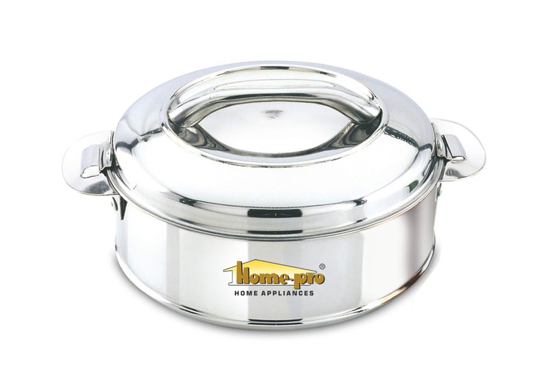 Home Pro Home-pro - Stainless Steel Classy Casserole & Serving Bowl |Hotpot| Double Wall Insulated | hot and Cold | Keeps Food Fresh | Food Safe 3500 ML Silver  - Image 1