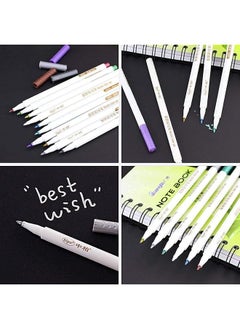 erorex Metallic Marker Pens Paint Pen Set Of 10 Assorted Colors For Photo Album Drawing Diy Album Making Card Making Use On Any Paper Glass Plastic Pottery Wood Surface  - Image 5