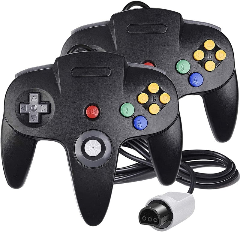 Burcica Classic 64 Wired Controller Joystick for N64 Game System N64 Console 2Packs Black - Image 2