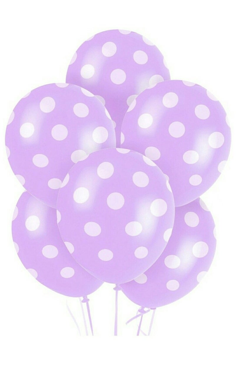 HK Balloons Polka Dot Birthday Party Balloons (Purple)- Pack of 25 - Image 1