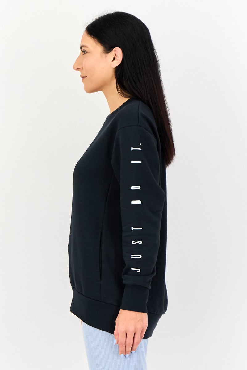 Nike Women Loose Fit Long Sleeve Training Sweatshirt, Black - Image 3