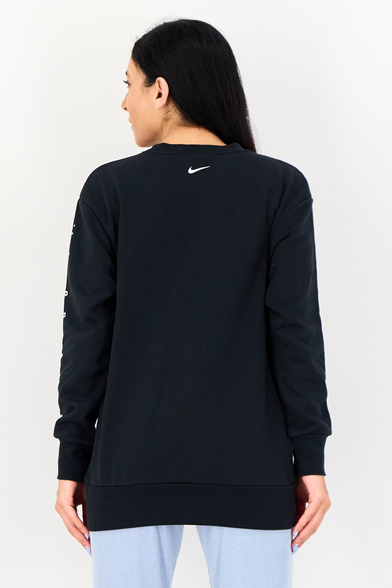 Nike Women Loose Fit Long Sleeve Training Sweatshirt, Black - Image 4