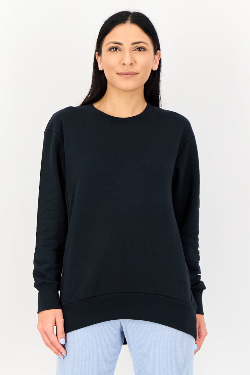 Nike Women Loose Fit Long Sleeve Training Sweatshirt, Black - Image 1