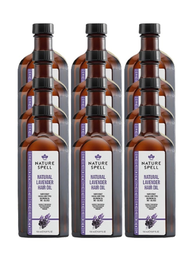 Nature Spell 12 Pieces Natural Lavender Hair Oil For All Hair Types 150ml - Image 1