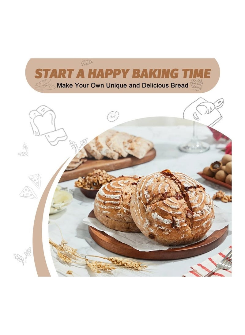 كيلا مجموعة سلة تخمير الخبز، سلة تخمير لخبز الخبز، لوازم خبز خبز العجين المخمر مع سلتين تخمير للخبز، مع عود خبز، ومضرب دانماركي، ومكشطة وعاء، ومكشطة عجين مخمر، وبطانات كتان للخبازين المحترفين والمنزليين - Image 5