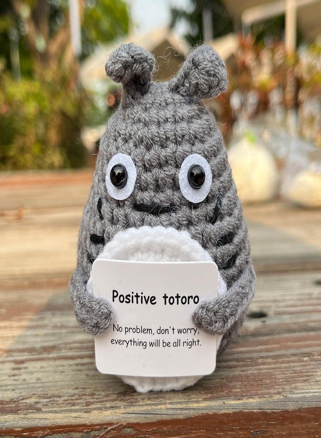 PLWalker Emotional Support Totoro Animals Gifts for Men Women, Positive Crochet Crocheted Totoro Plush Plushies Home Decor - Image 2