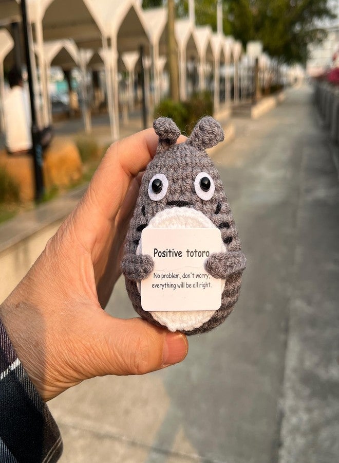 PLWalker Emotional Support Totoro Animals Gifts for Men Women, Positive Crochet Crocheted Totoro Plush Plushies Home Decor - Image 5