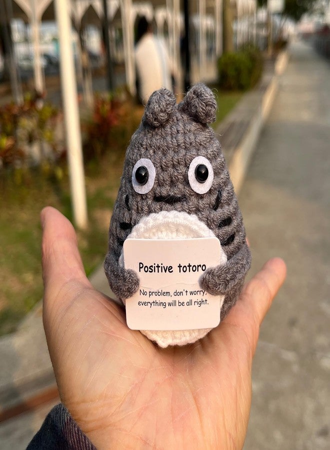PLWalker Emotional Support Totoro Animals Gifts for Men Women, Positive Crochet Crocheted Totoro Plush Plushies Home Decor - Image 4