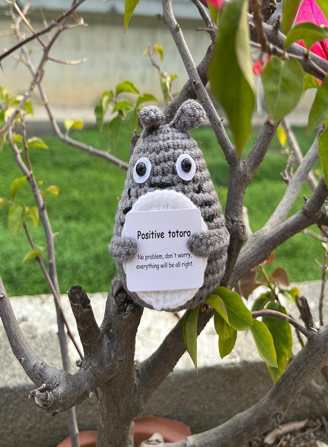 PLWalker Emotional Support Totoro Animals Gifts for Men Women, Positive Crochet Crocheted Totoro Plush Plushies Home Decor - Image 3