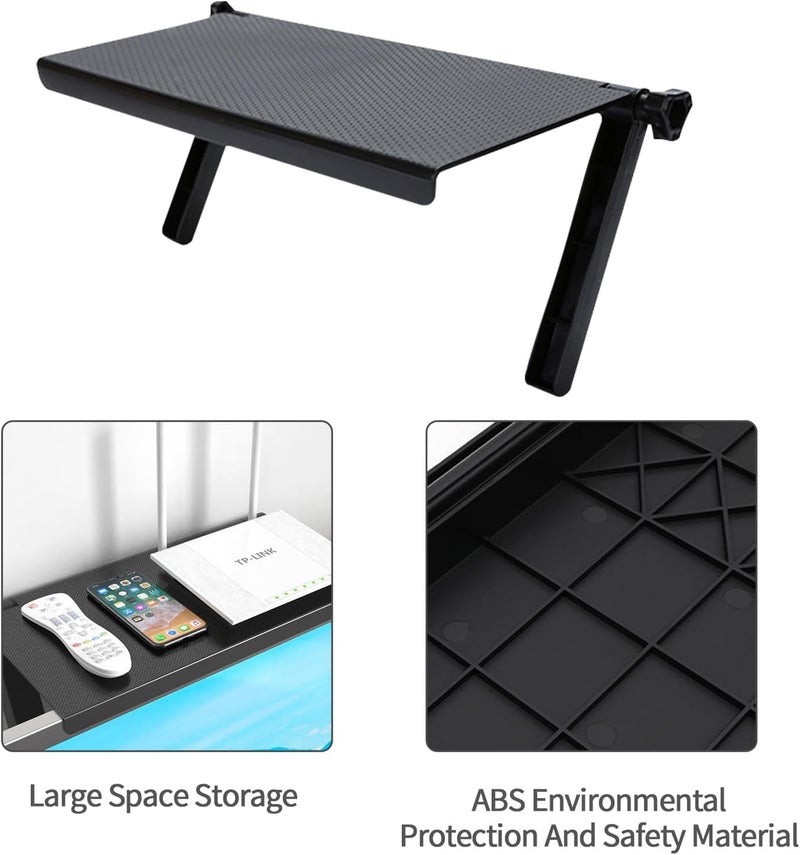 Wesoke TV Top Shelf Screen Top Storage Stand, Black Computer Monitor Top Mounting Bracket Adjustable Cable Box Mount Shelf with 13 inch/33cm Platform for Speakers, Router, Sound Bars, Game Console - Image 5