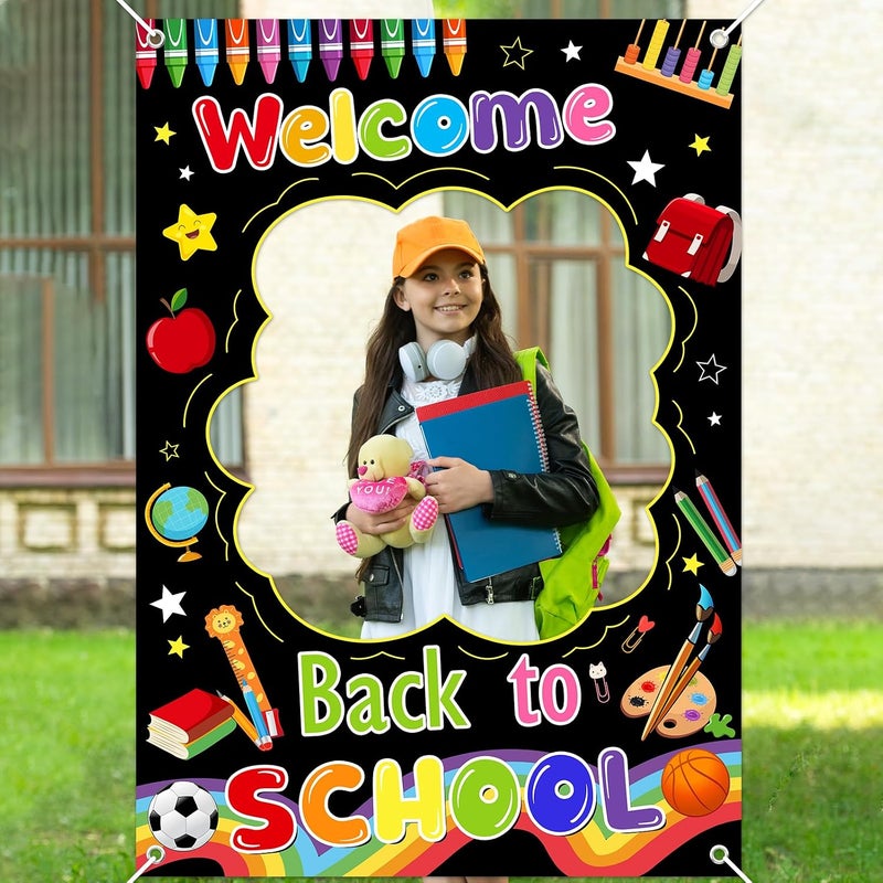 ARS Back to School Banner Backdrop, First Day of School Welcome Photography Background, Reusable School Party Decorations Banner for Teachers, Students, Classroom, Kindergarten & School Events - Image 5